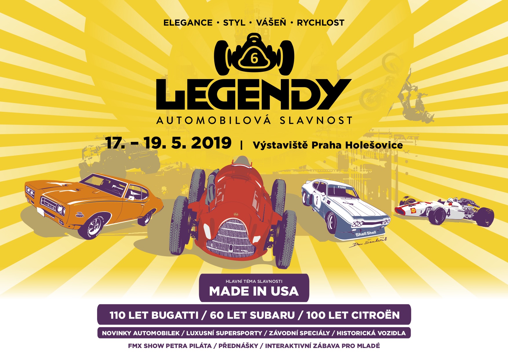 Plakát akce Legendy na Výstavišti Praha Holešovice
