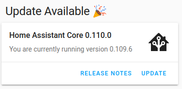 Home Assistant aktualizace