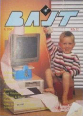 Titulní obálka porevolučního časupisu Bajt, české verze amerického časopisu BYTE