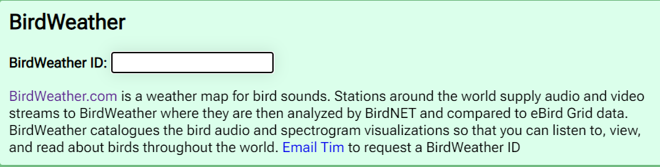 Nastavení BirdNet-Pi